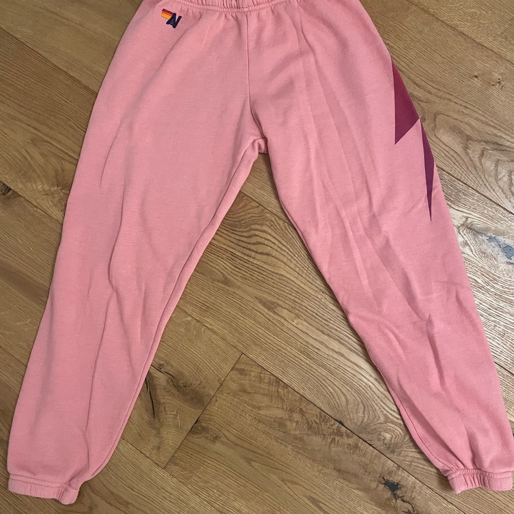 Aviator nation women’s petal pink bolt fade sweatpants medium